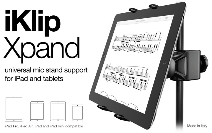 iKlip Xpand - universal mic stand support for iPad and tablets