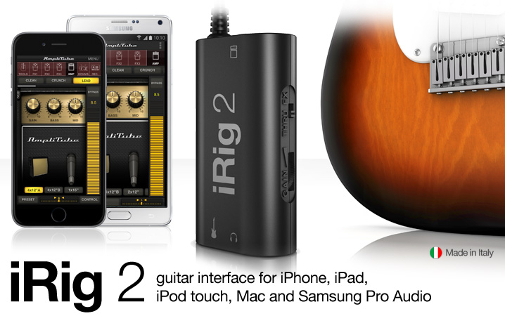 iRig 2 - guitar & instrument interface adapter for iPhone, iPod touch, iPad, Mac and Android