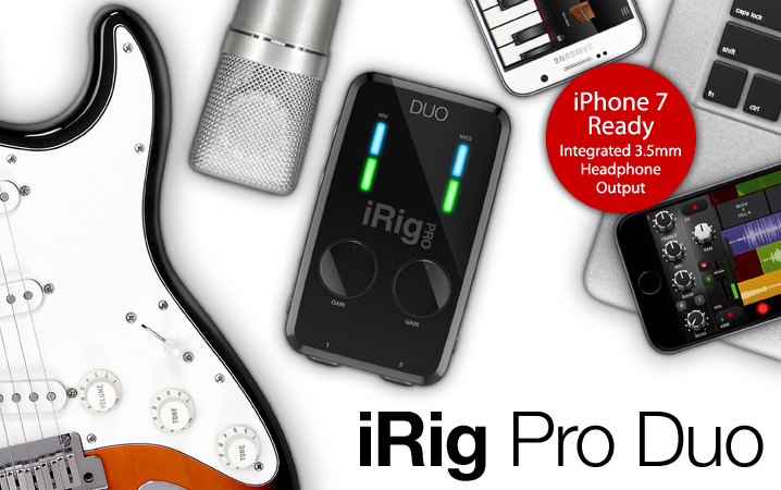 iRig Pro Duo - The first truly-mobile, all-platform, fully-featured dual channel interface