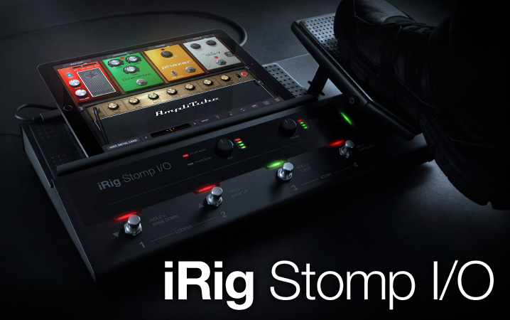iRig Stomp I/O - USB pedalboard controller/audio interface for iOS, Mac, PC.