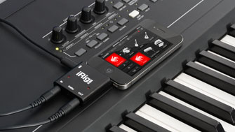 iRig MIDI keyboard closeup