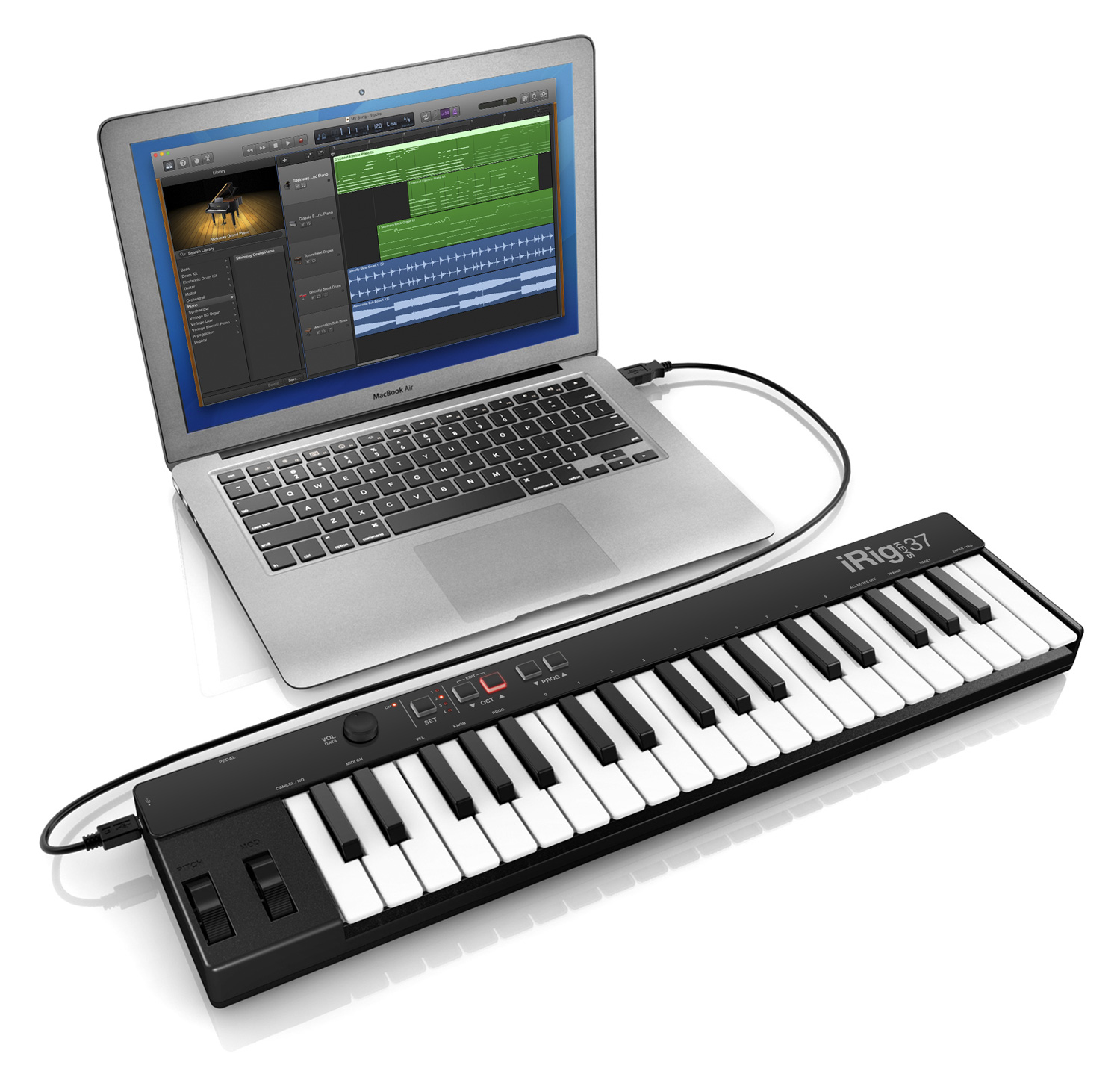 IK Multimedia iRig 37 MiniKey MIDI Keyboard Controller For Mac/PC (USB