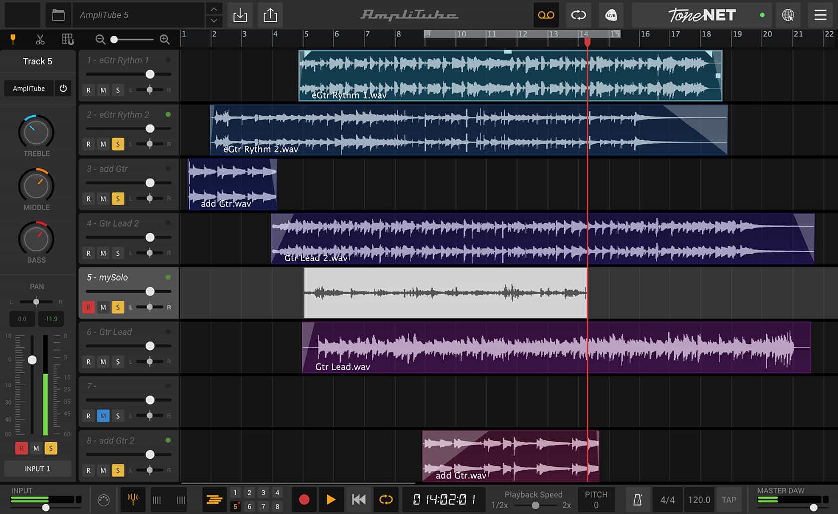 AmpliTube 5 recording