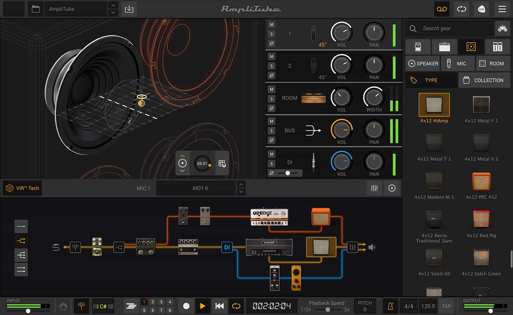 AmpliTube 5 amp simulation and guitar gear modeling software