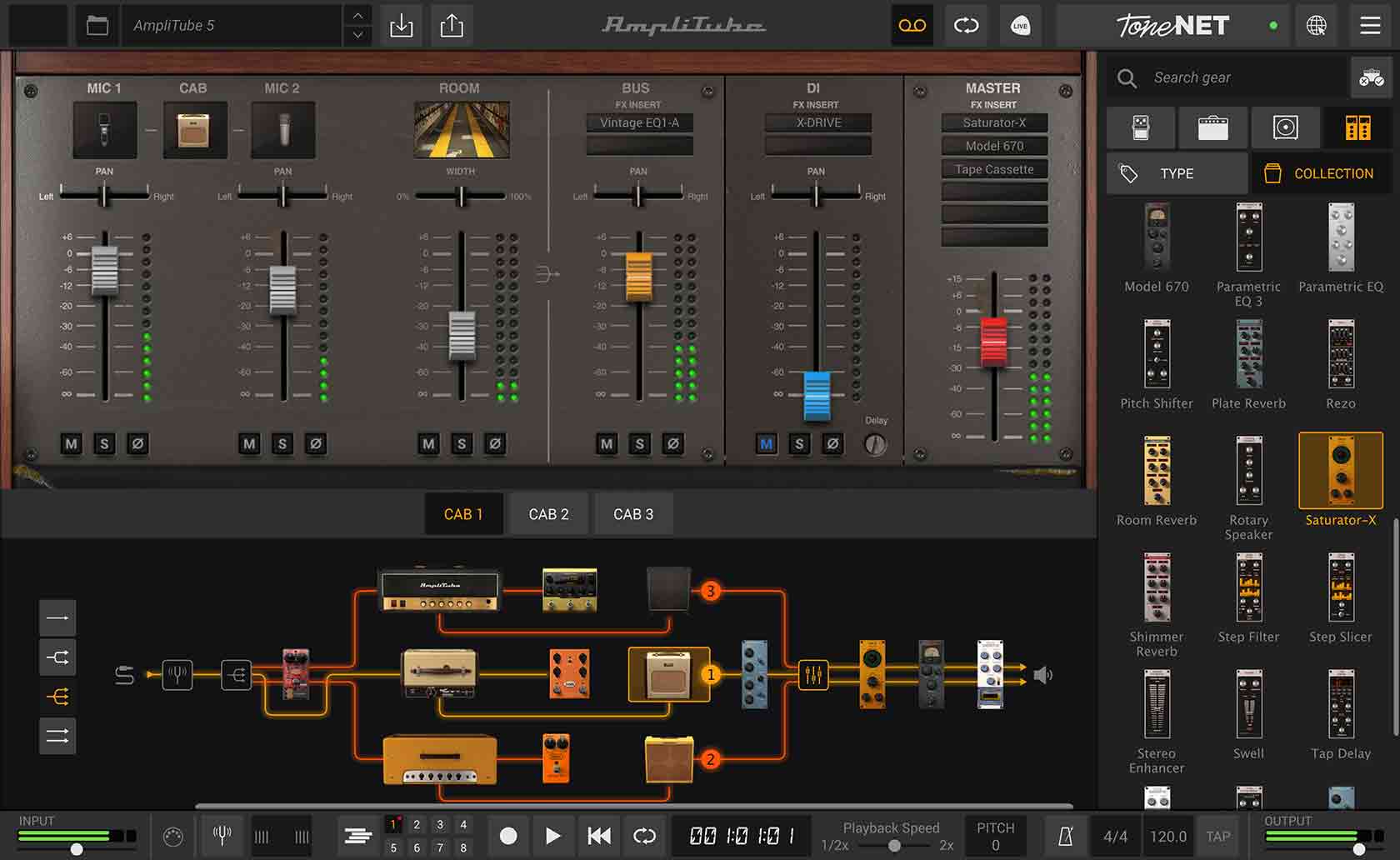 AmpliTube 5 amp simulation and guitar gear modeling software