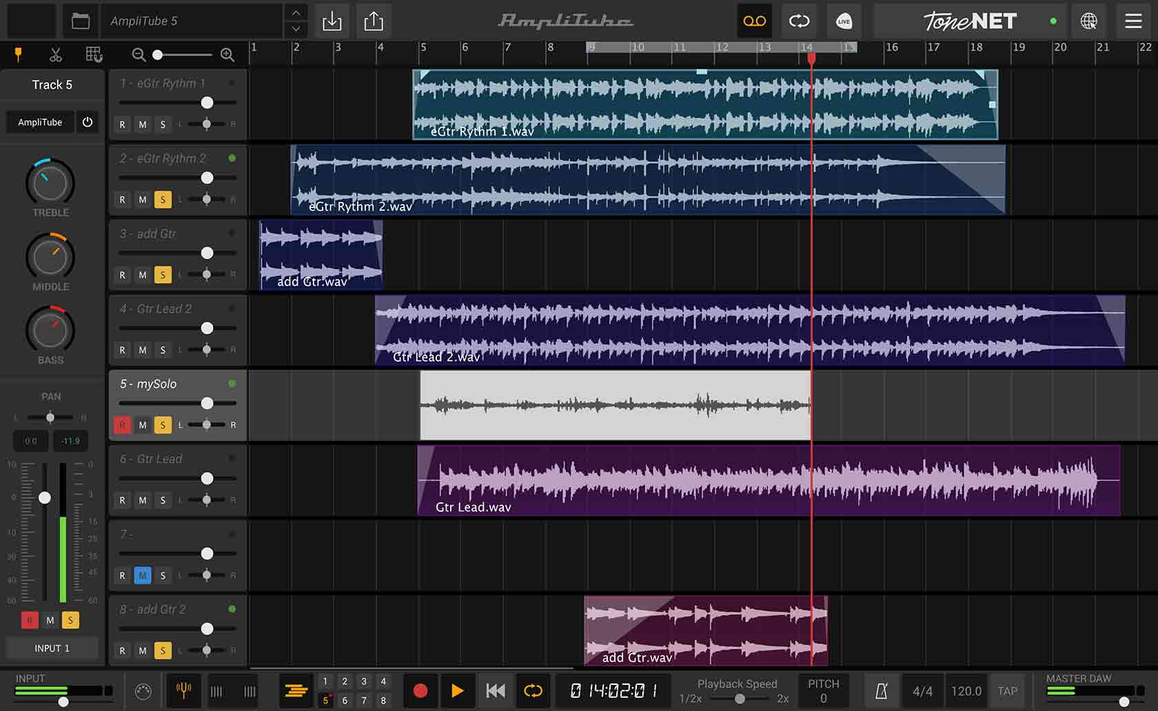 AmpliTube 5 recording