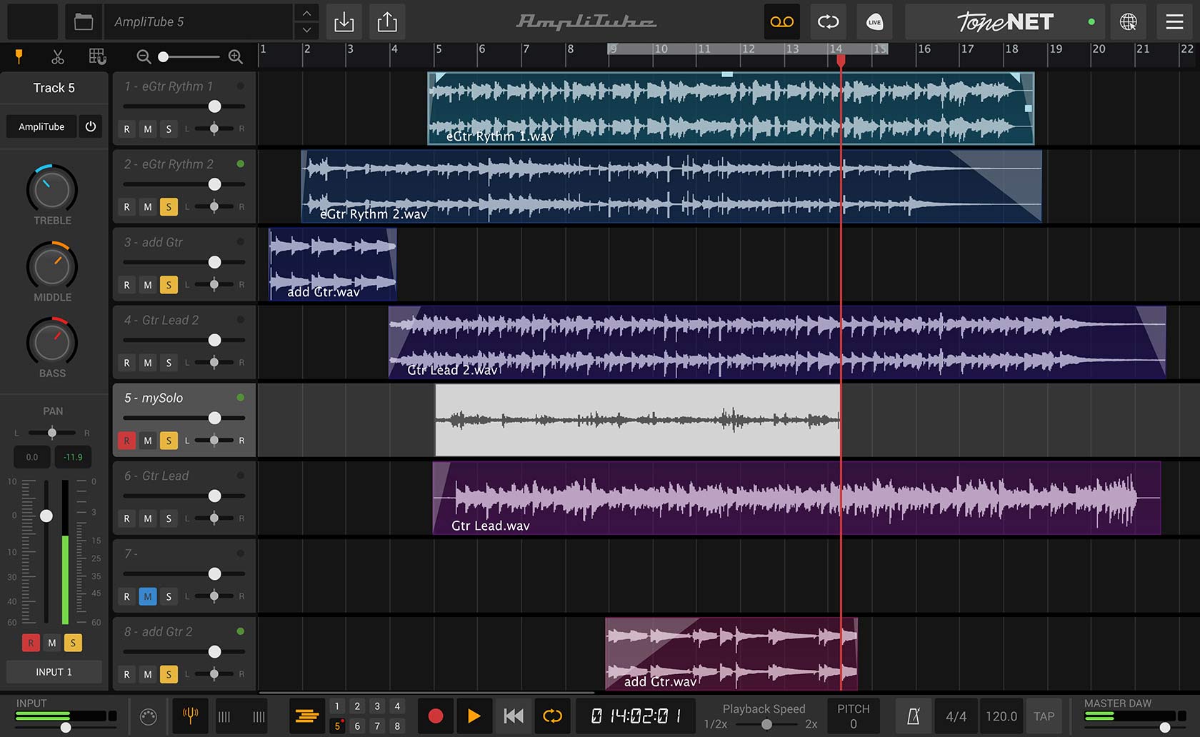 AmpliTube 5 recording