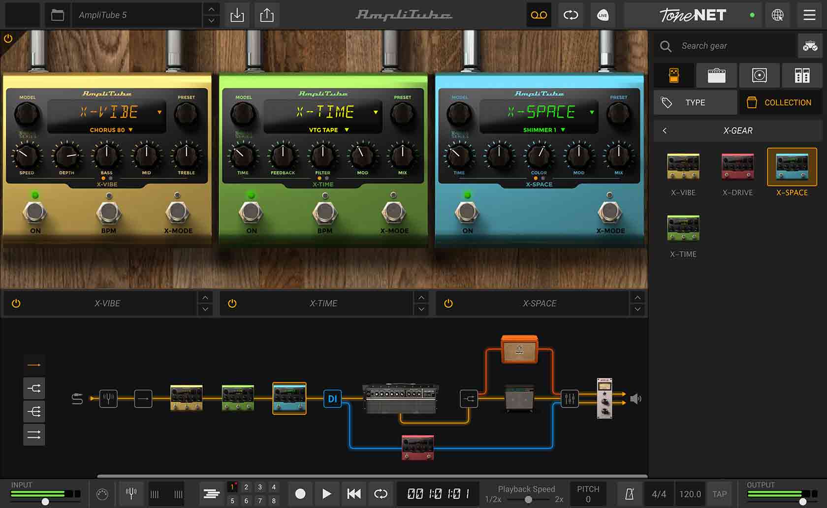 AmpliTube 5 amp simulation and guitar gear modeling software