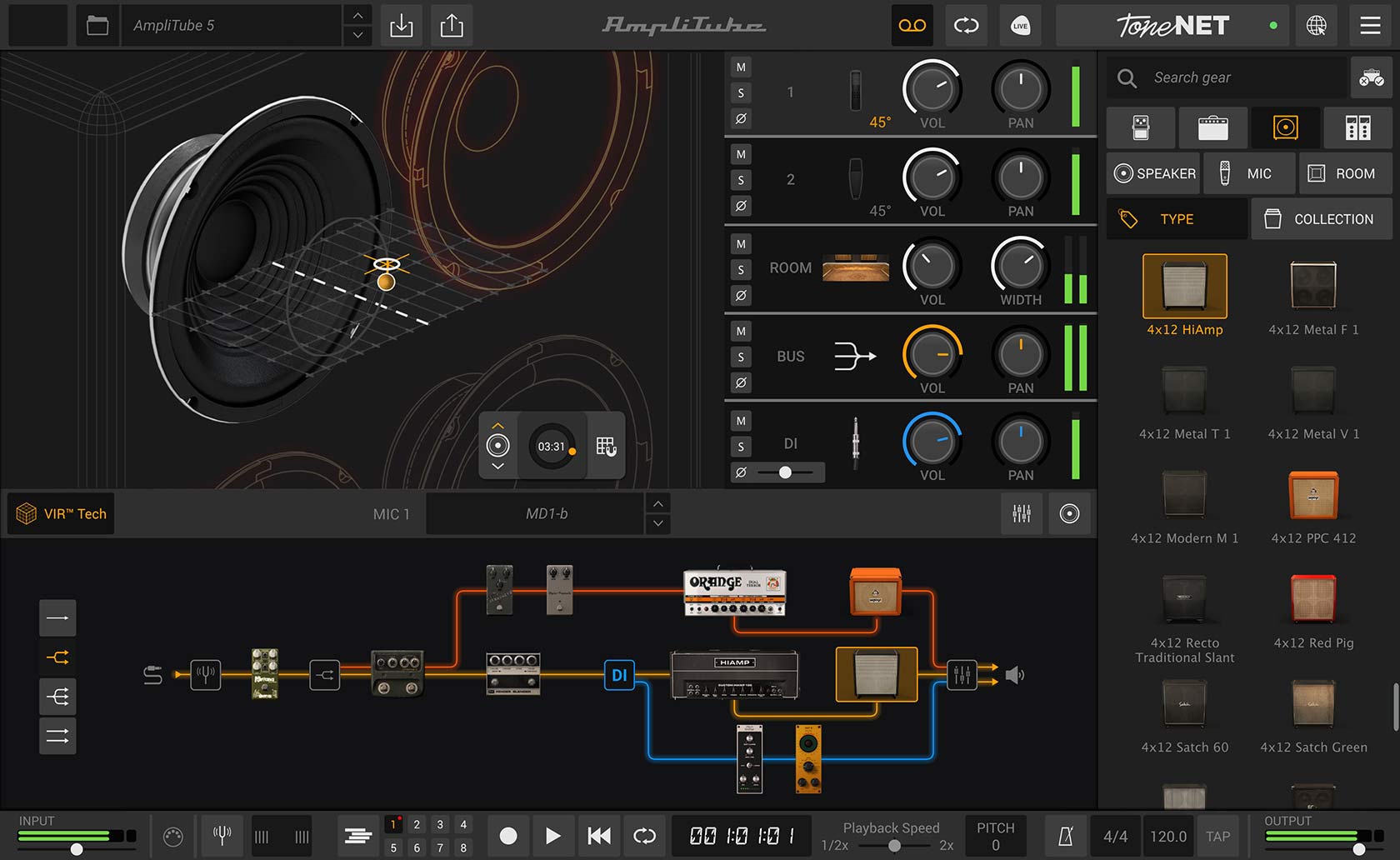 AmpliTube 5 amp simulation and guitar gear modeling software