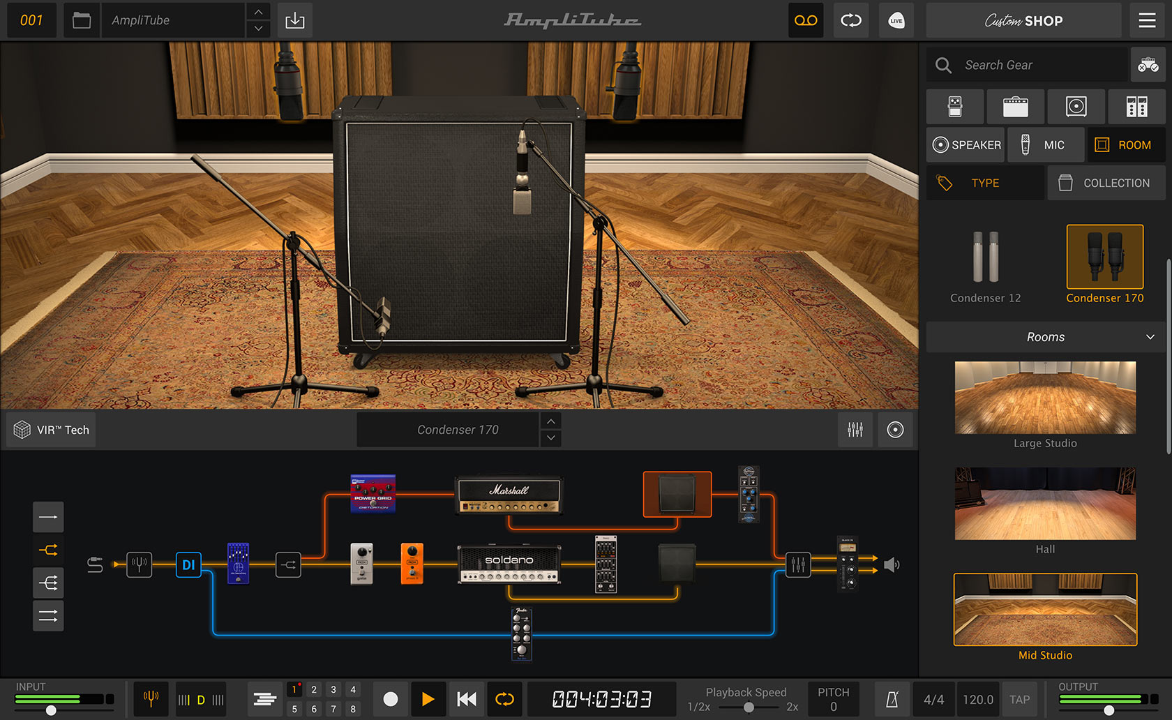 AmpliTube 5 amp simulation and guitar gear modeling software