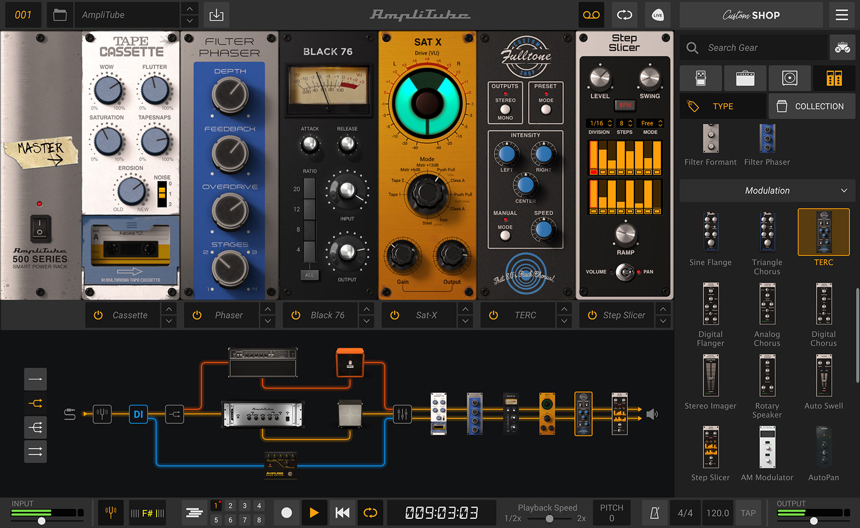 AmpliTube 5 amp simulation and guitar gear modeling software