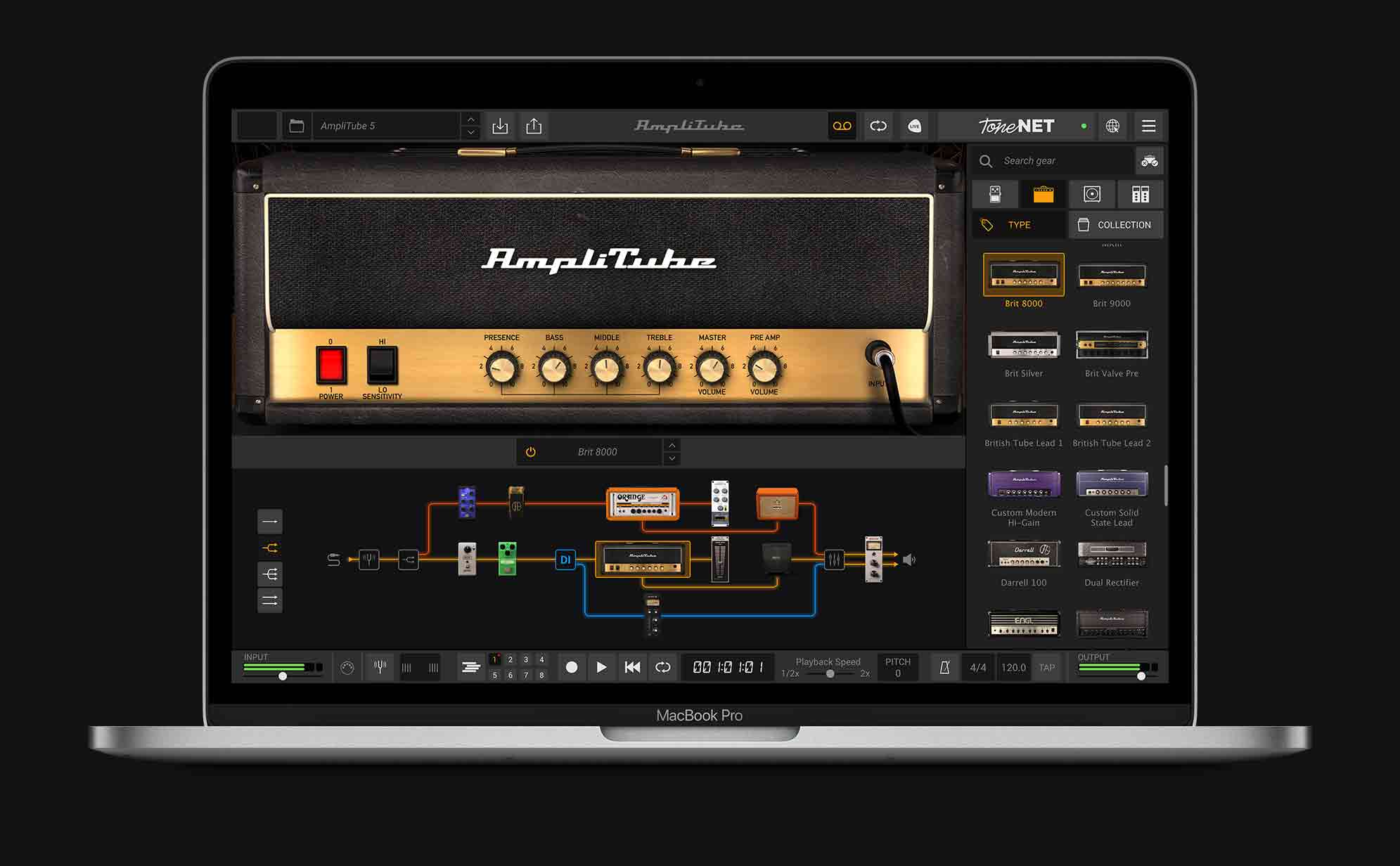 AmpliTube 5 amp simulation and guitar gear modeling software