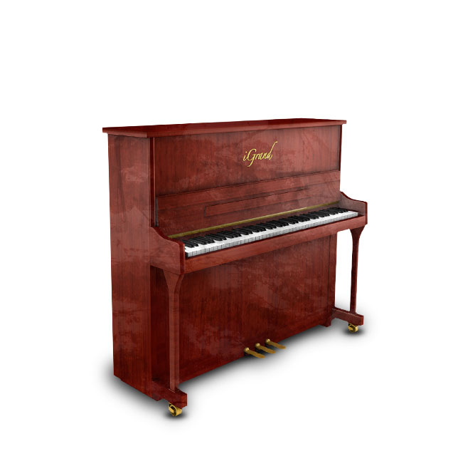 upright piano with 2 windows on top