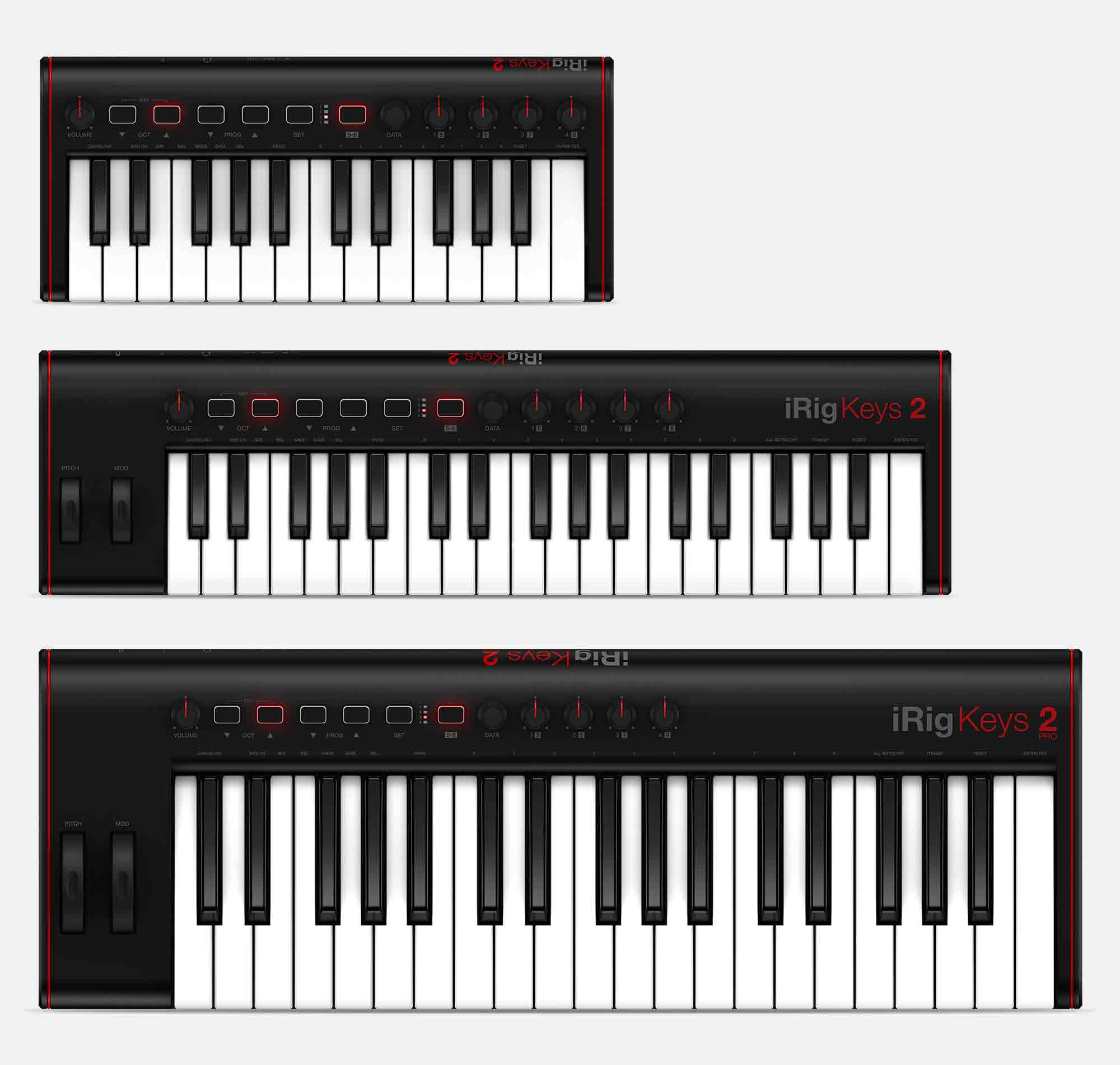 Mac and PC IK Multimedia iRig Keys 2 Pro Full-sized 37-key MIDI Keyboard Controller with Velocity-sensitive Keys for iPhone iPad 