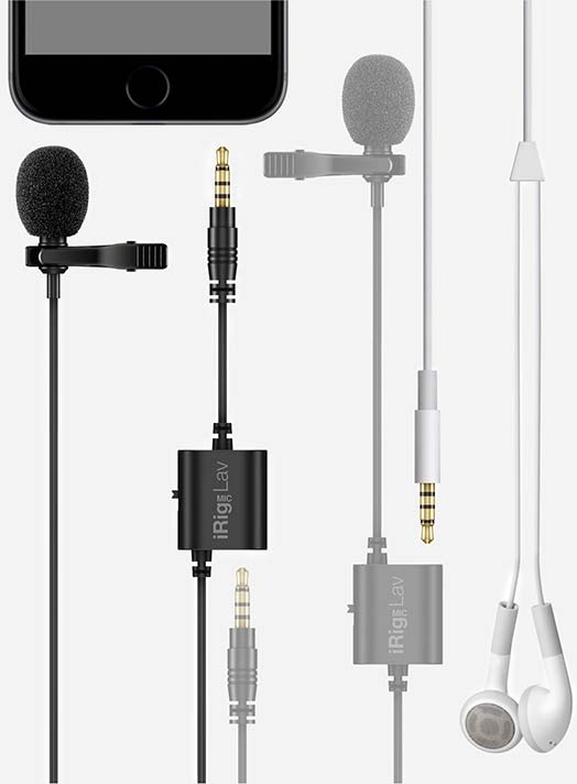 Micrófono móvil de solapa iRig Mic Lav de IK Multimedia