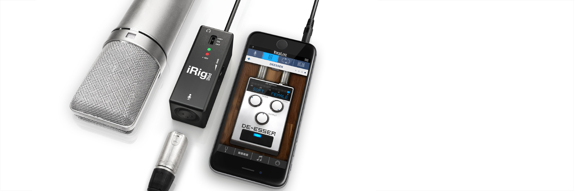 IK Multimedia IP-IRIG-PREHD-IN Interface/préamplificateur de microphone pour iOS Mac/PC Android 
