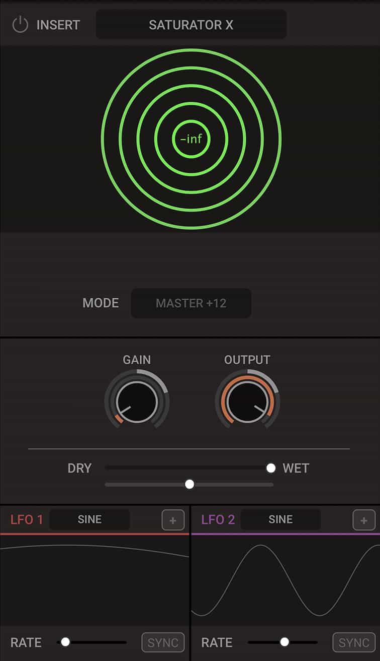 Saturator-X - This effect models various beloved classic saturating hardware such as transformers and tubes.