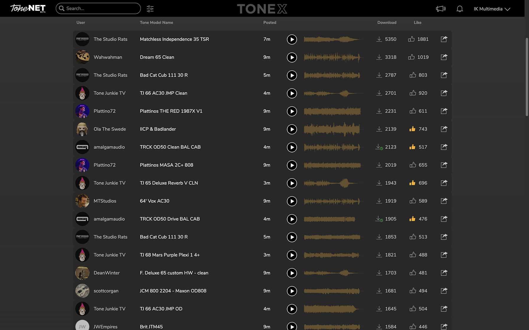 TONE.Net screenshot