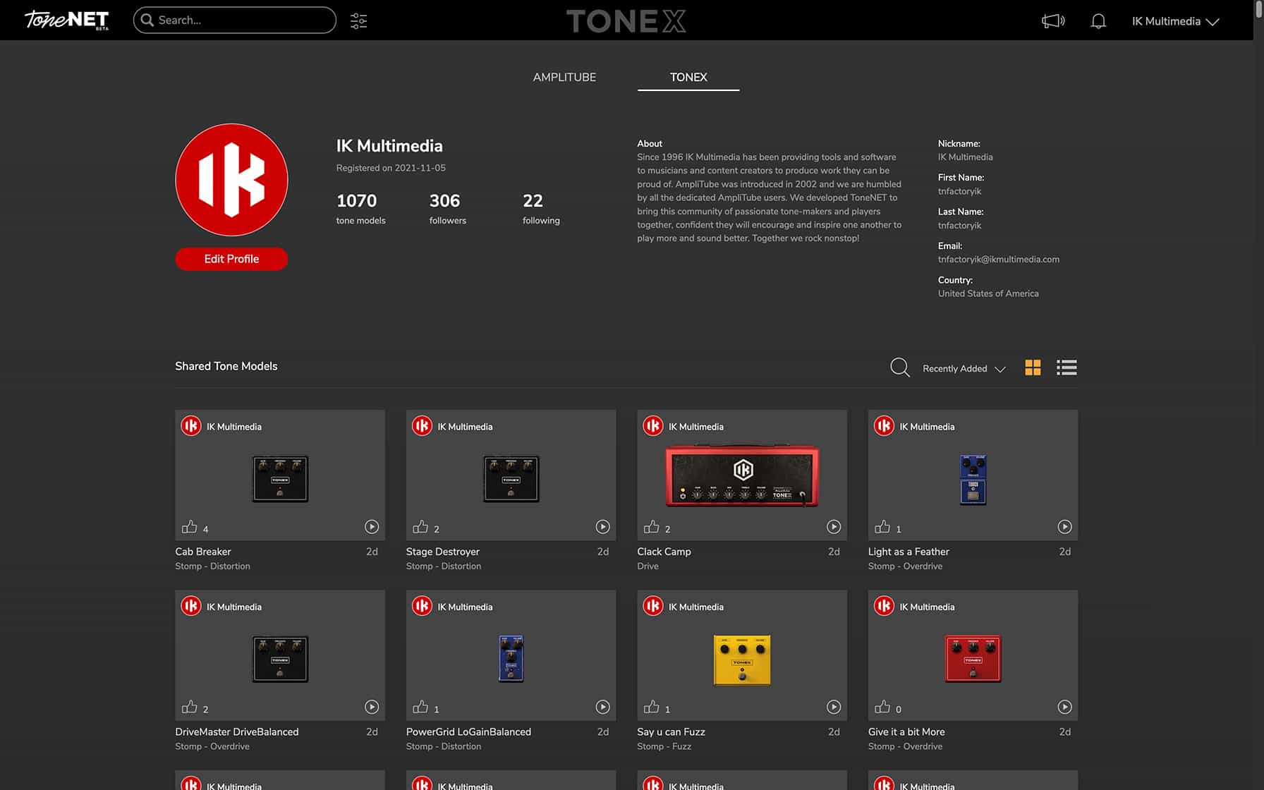 TONE.Net screenshot