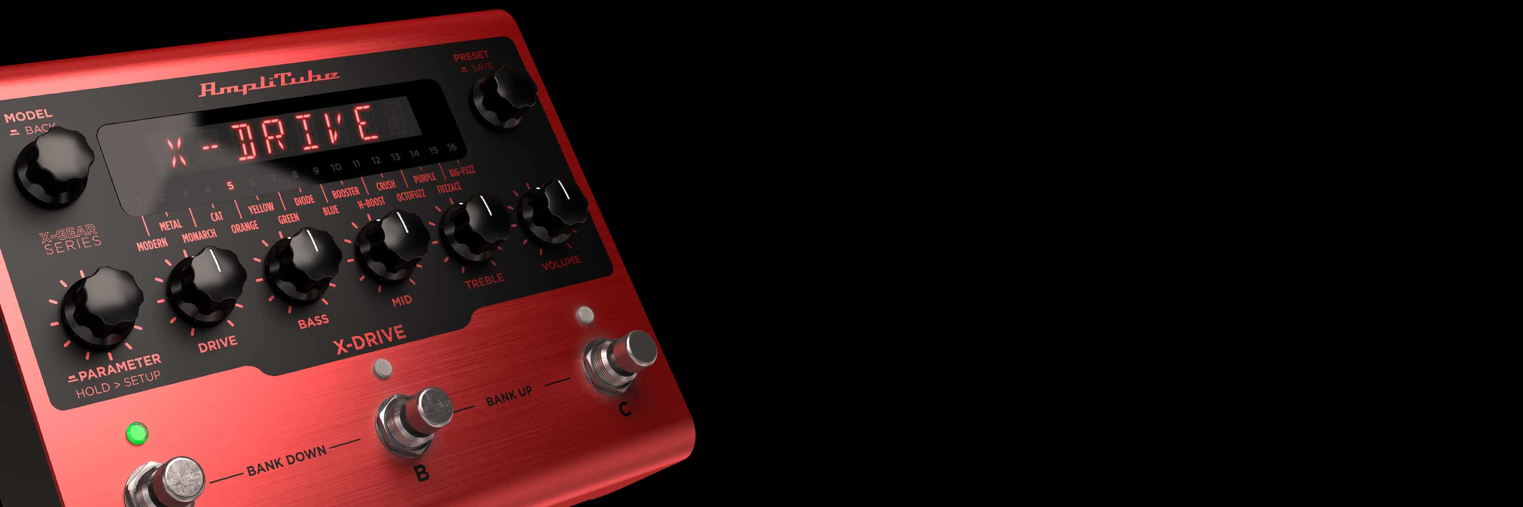 AmpliTube X-GEAR X-DRIVE distortion pedal